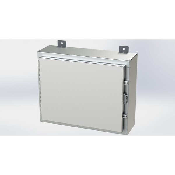 Padlockable Hasp Electrical Enclosures, 16 in H, 6 in D, 20 in W, NEMA 4X, 304 Stainless Steel